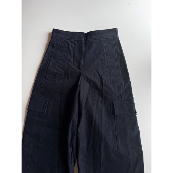 COS Black Cotton Canvas High Rise Wide Leg Cargo Pants, Size 2 - Picture 7 of 15